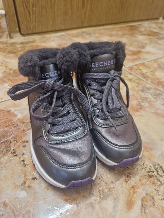 Ghete Skechers pt copil , din piele ecologica