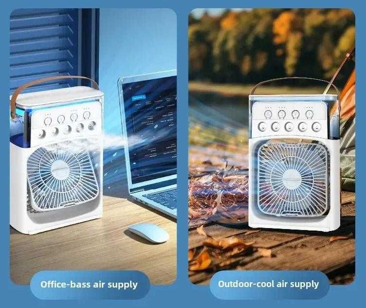 Климатик с LED Вентилатор Охлаждане Разпръскване Водна Мъгла Охладител