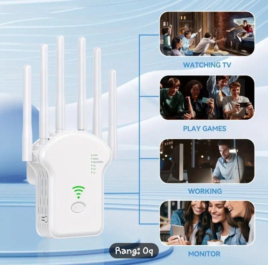 WiFi uselitil 2.4G & 5G.      6 antennali WiFi signal kuchaytirgich