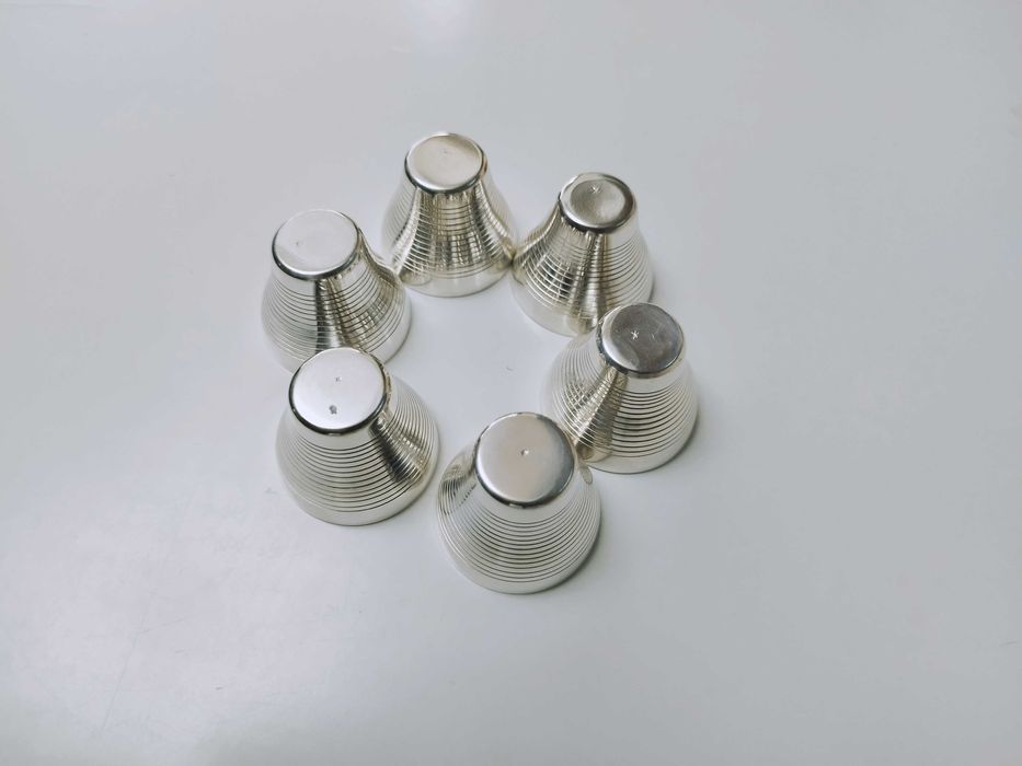 Set 6 Pahare si Tavita de shot Argintate si Aurite Rusia