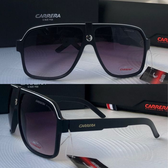 Мъжки слънчеви очила маска carrera черни с кожа