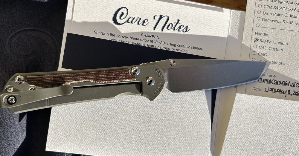 Продавам нож Chris Reeve Sebenza31 Tanto Canvas Micarta