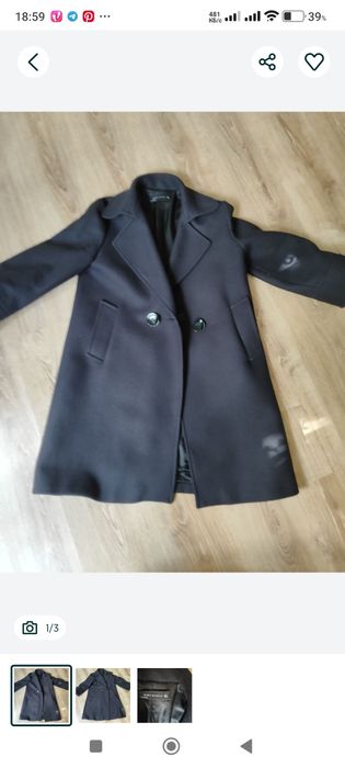 Пальто от ZARA в отличном состоянии демисезонное плотное