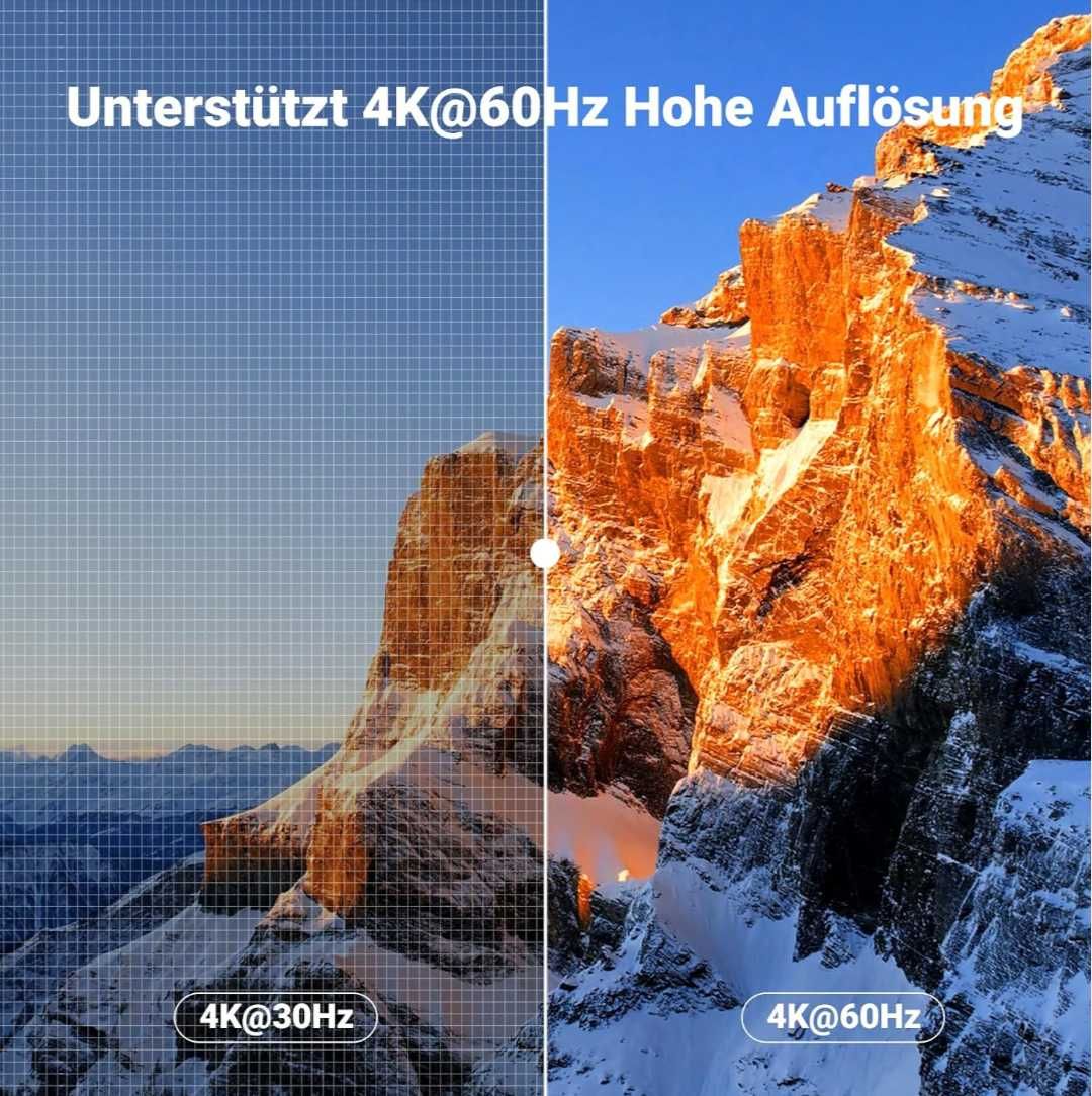 UGREEN HDMI 2.0 KVM превключвател 4K60Hz USB3.0 4 порта 3xUSB3.0+USB C