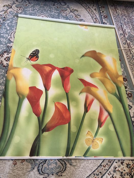 Роллшторы блэкаут с принтом.