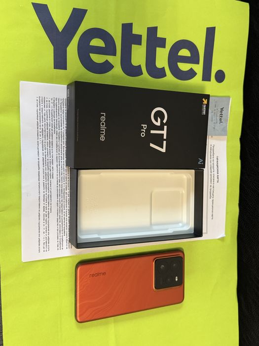 КАТО НОВ 512GB Realme GT 7 Pro Гаранция Yettel 2027г. Orange