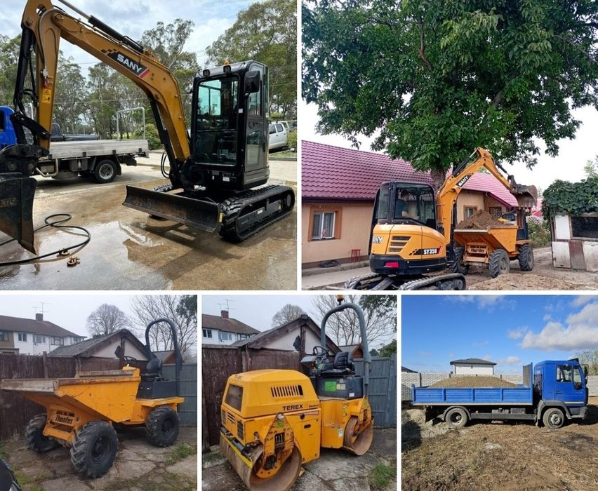 Excavator 4t, Compactor 3.t, Dumper 3.t inchiriez sau execut lucrări