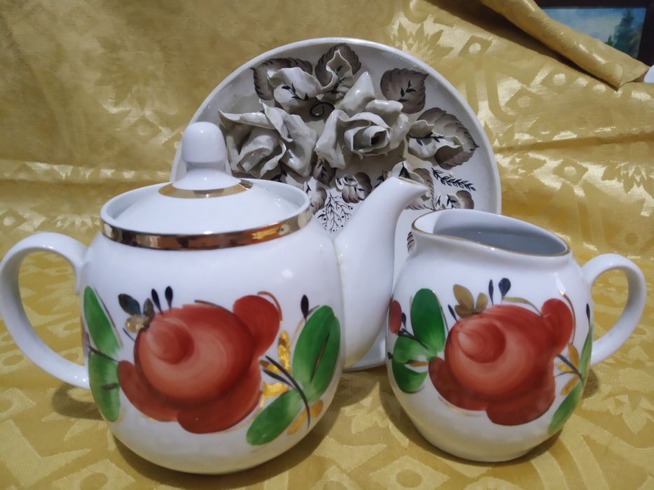 Чайный набор, времени ССС Р, Барановка, чайник, молочник