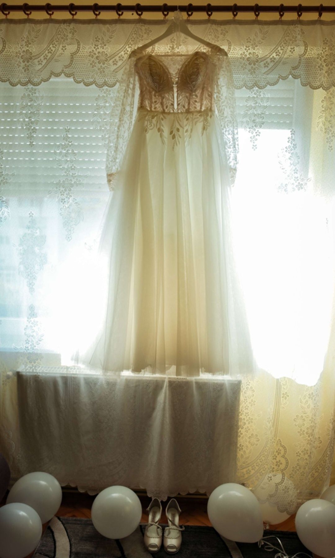 Rochie de mireasa simpla - model frunze - A-line/prințesă (preț negoci