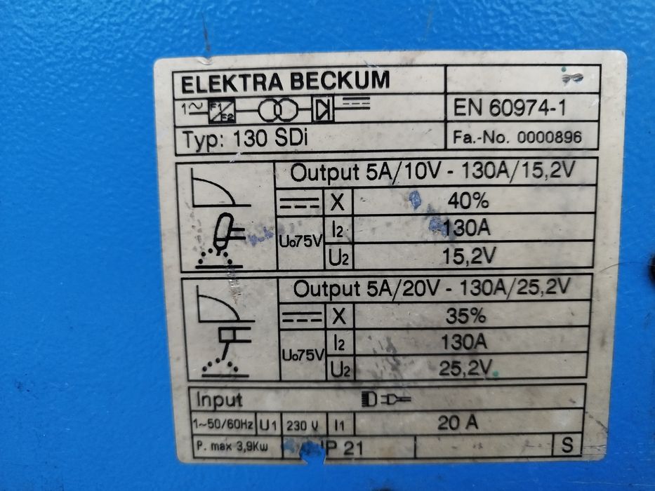 Aparat de sudura Elektra Beckum 130 Sdi