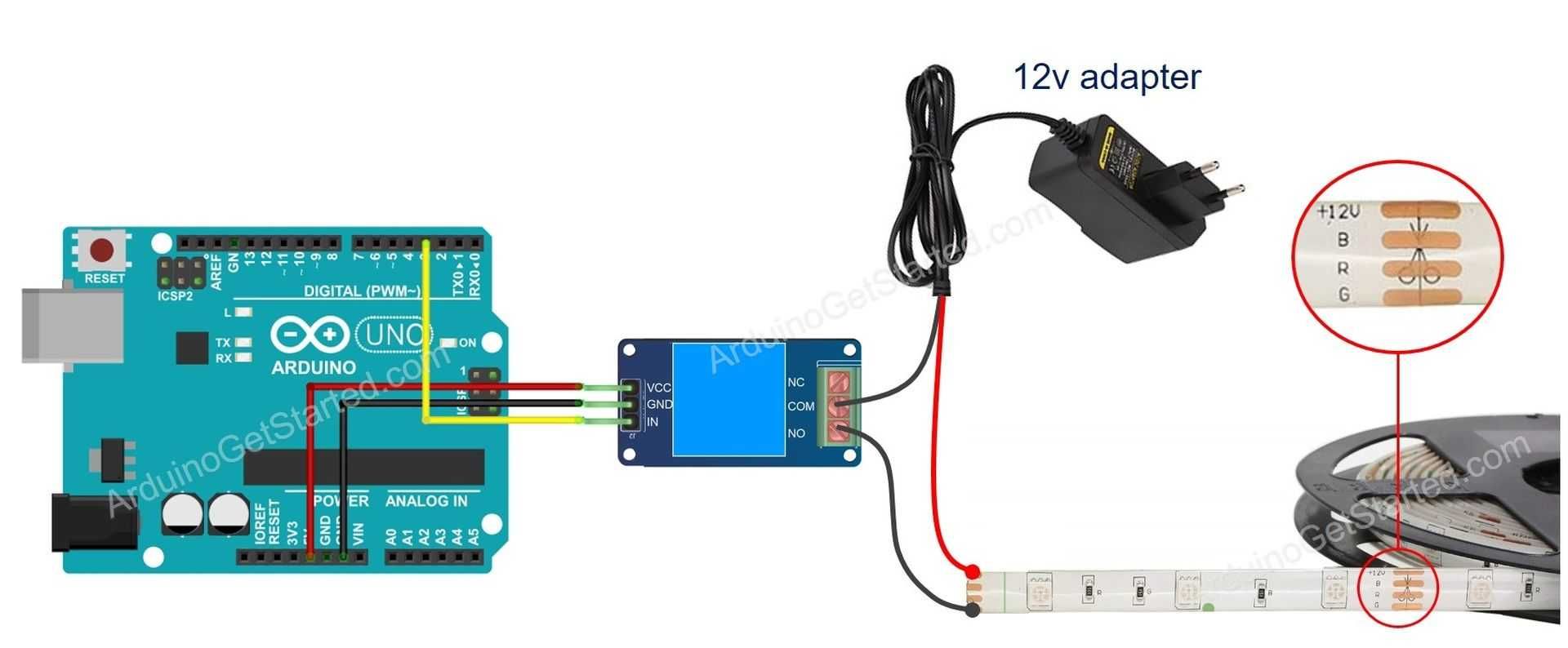 Релеен модул Вход 12V с индикатори. Управление на 10А/250VAC или 30VDC