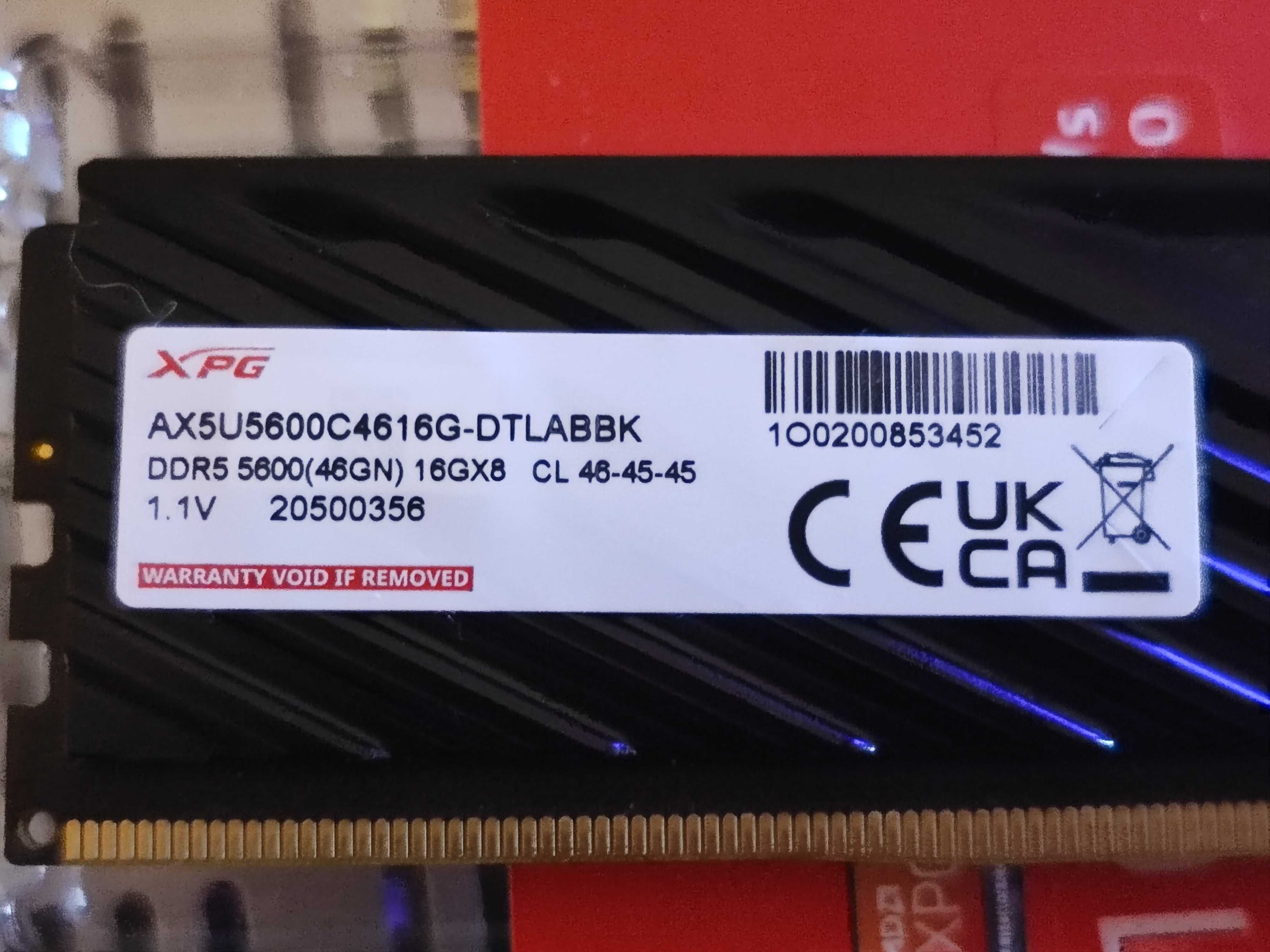 memorie ram Adata XPG ddr 5 , 32 gb kit 2x16gb 5600 mhz, noi garanție