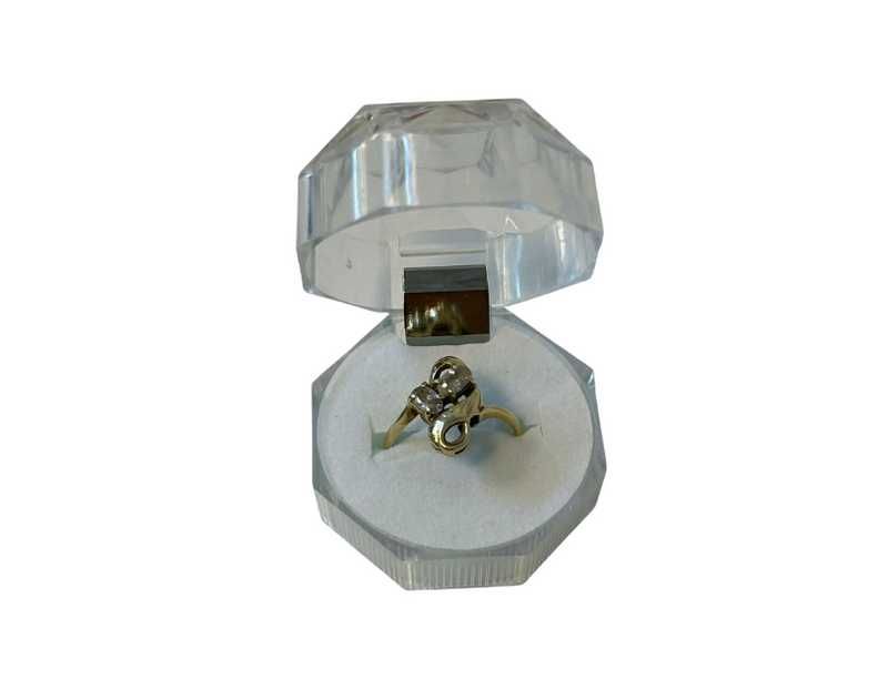 Inel dama din aur galben 14K cu pietre, 2.65 grame