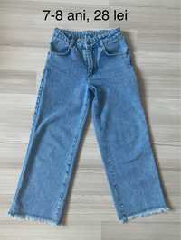 Jeans croi larg fetite 7-8 ani