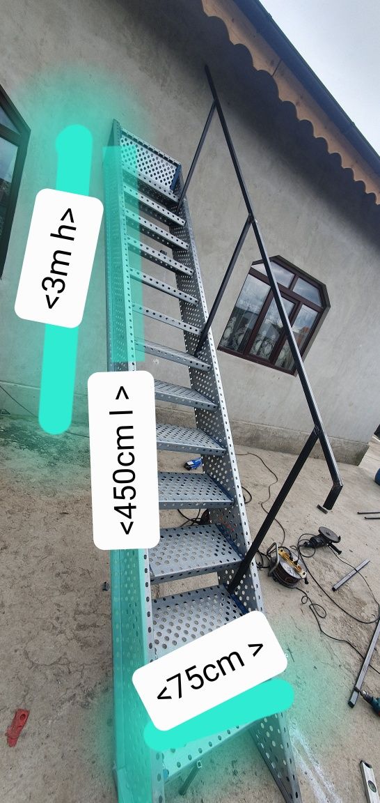 Scări zincate 75x25
