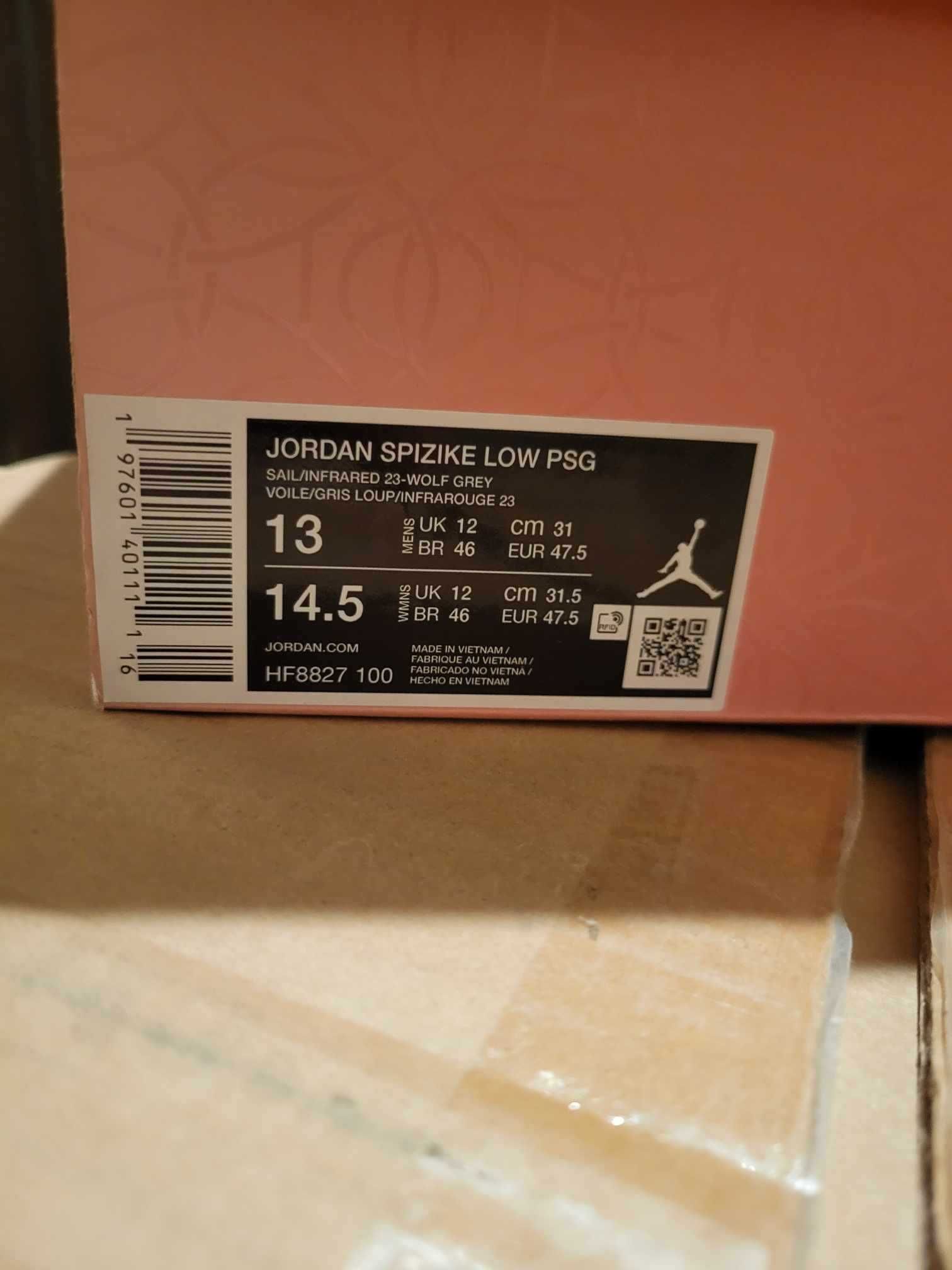 Кецове Jordan - PSG x Jordan Spizike Low - чисто нови, 47.5