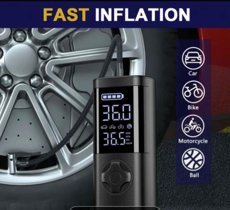 Уред за помпене на гуми и палене