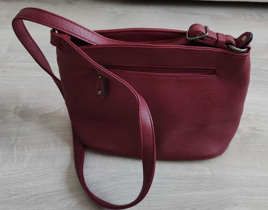 Geanta din PIELE naturala, grena Transport GRATUIT