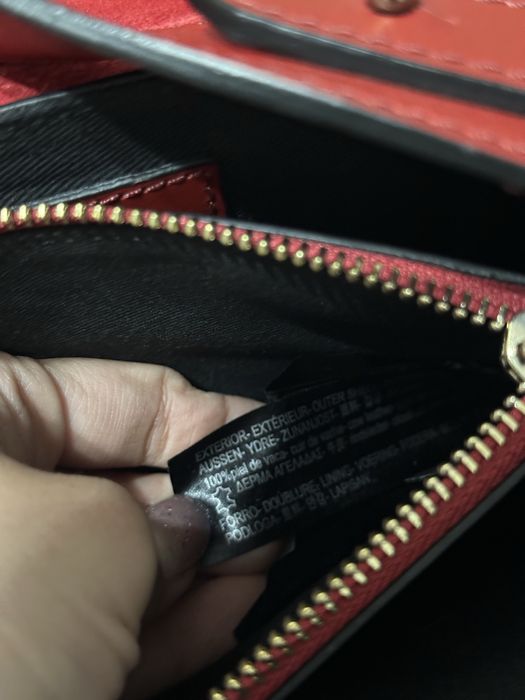 Geanta de piele rosie  Massimo Dutti