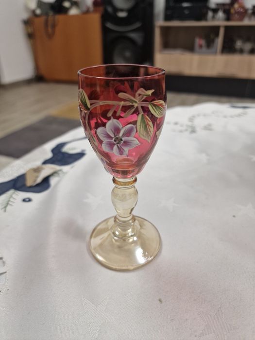 Set sticla si pahare din cristal Bohemia