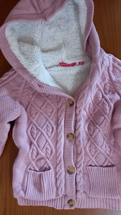 Тёплая кофта с капюшоном для девочки 5-7 лет