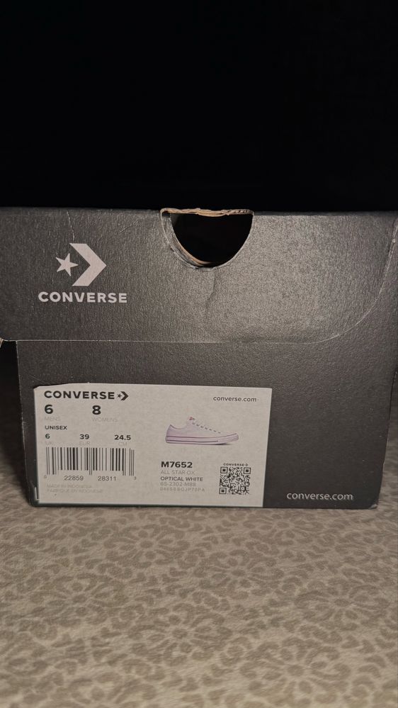 Converse All star white, белые Конверс кросовки размер 39 unisex