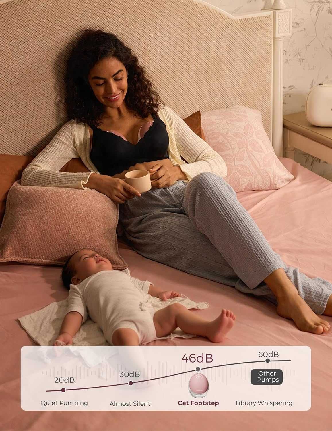 Помпа за кърма Momcozy Mobile Flow М9, приложение, (Cozy Red, 2 броя)