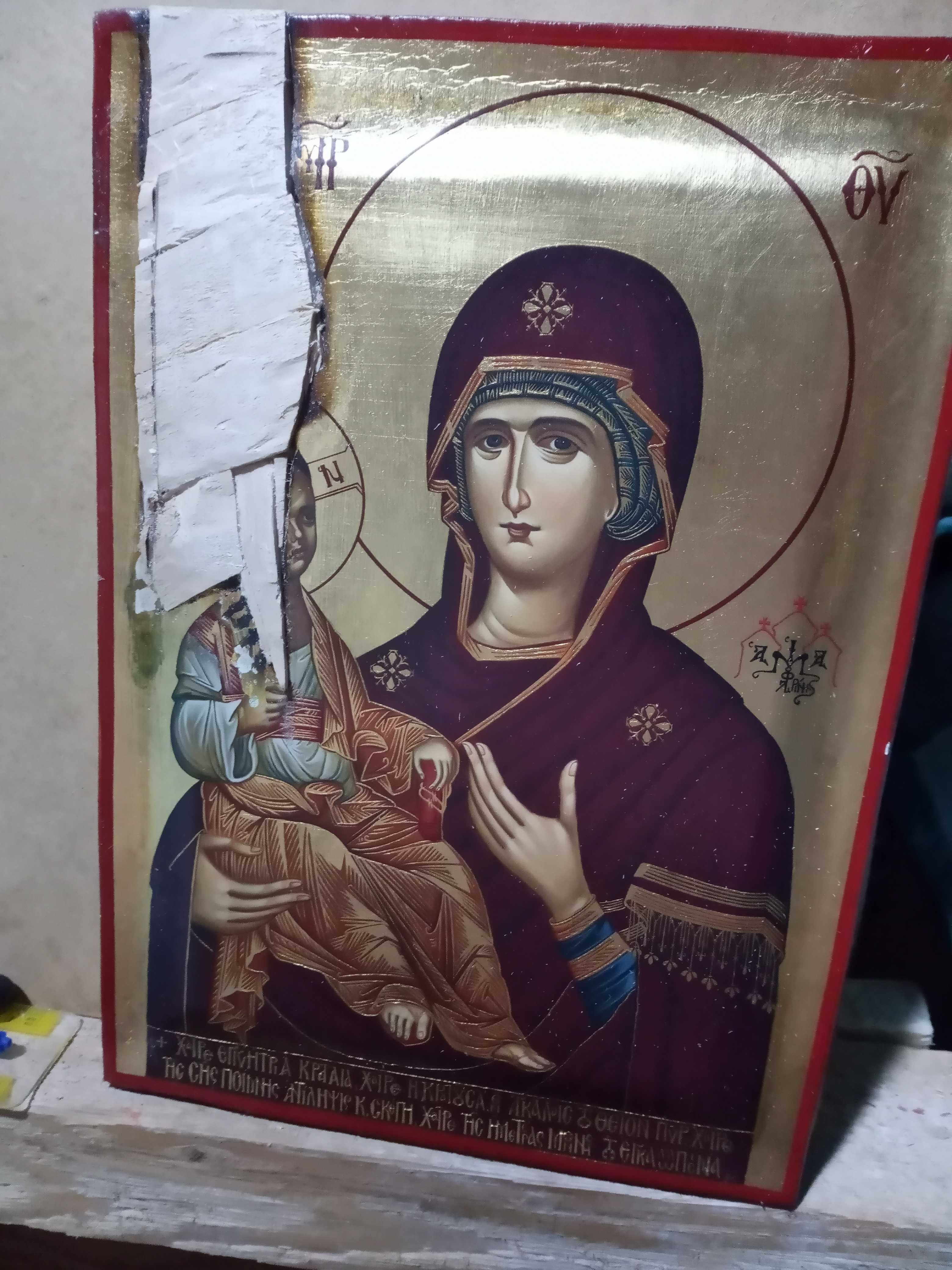 Icoane pictate manual Maica Domnului , pictez la comanda ,restaurari