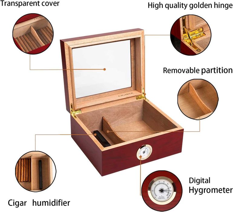 Хумидор за пури от испански кедър
