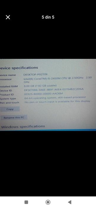 Cînd laptop Acer i5 cu 8 GB rami
