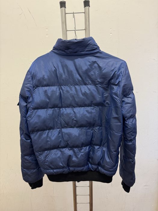 Geacă Moncler originală, puf natural, albastru marin, unisex
