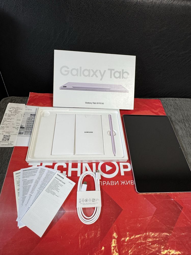 KATO HOB 128GB Samsung Tab S9 FE 5G Гаранция Technopolis 2025 Lavender