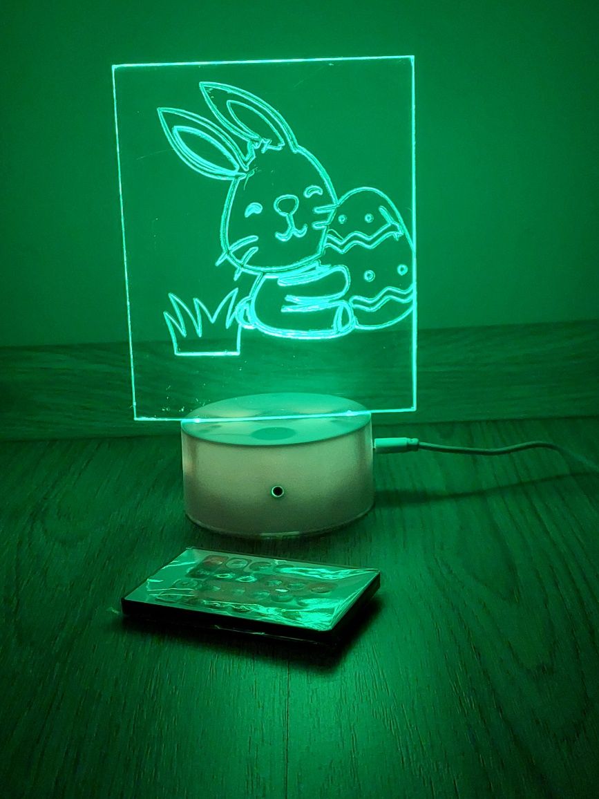 Нова 3D лампа с Великденско зайче + дистанционно