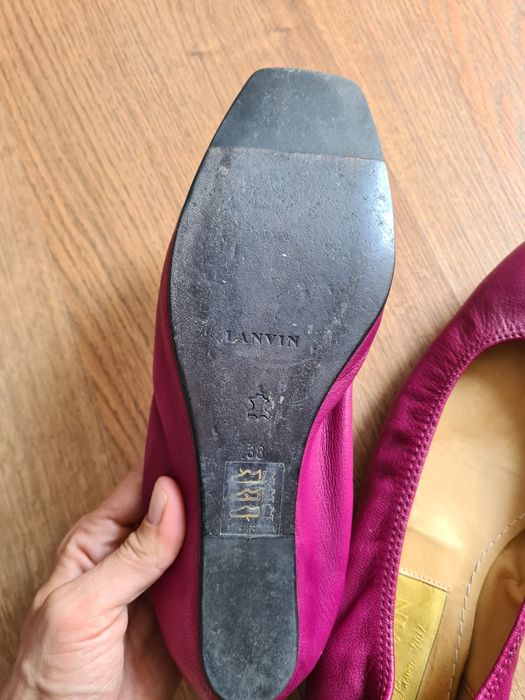 Balerini Lanvin din piele fucsia