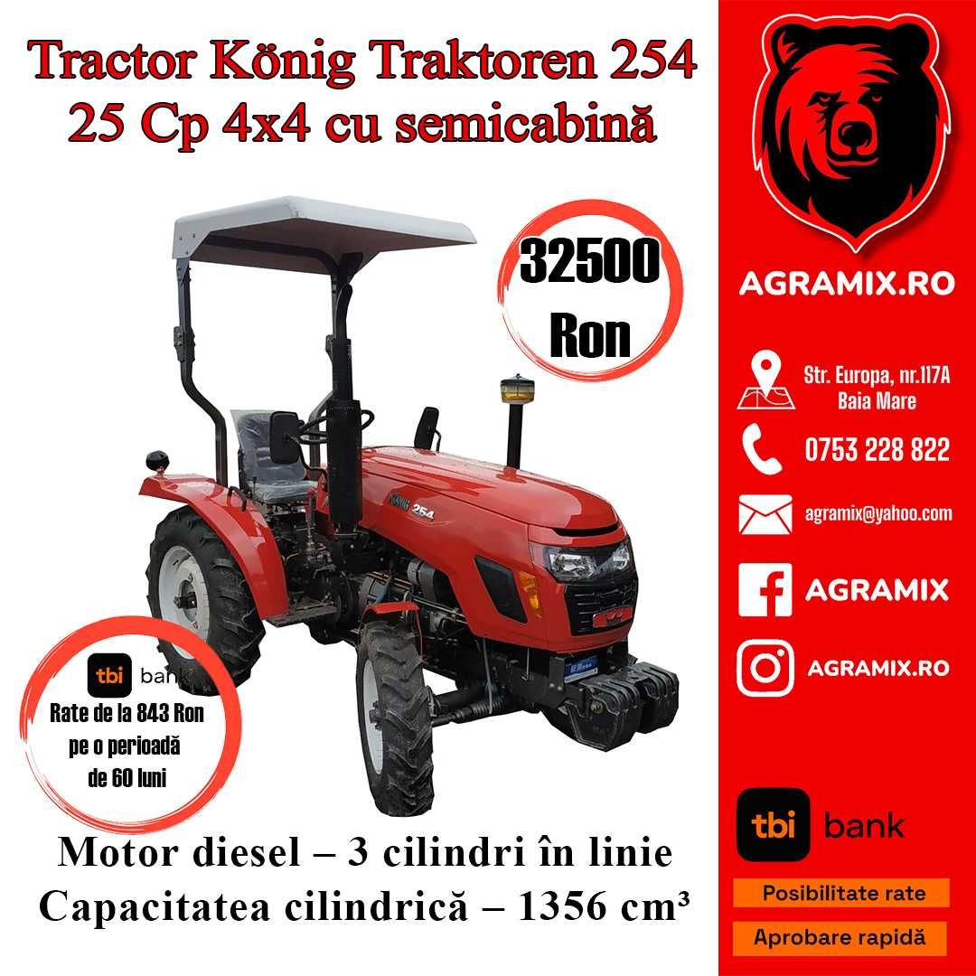 Tractor Konig NOU cu acoperis cu putere 25CP nou Agramix