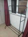 Suport dublu pentru haine, Elastix Shop, 110 x 54 x 150 cm, din otel,