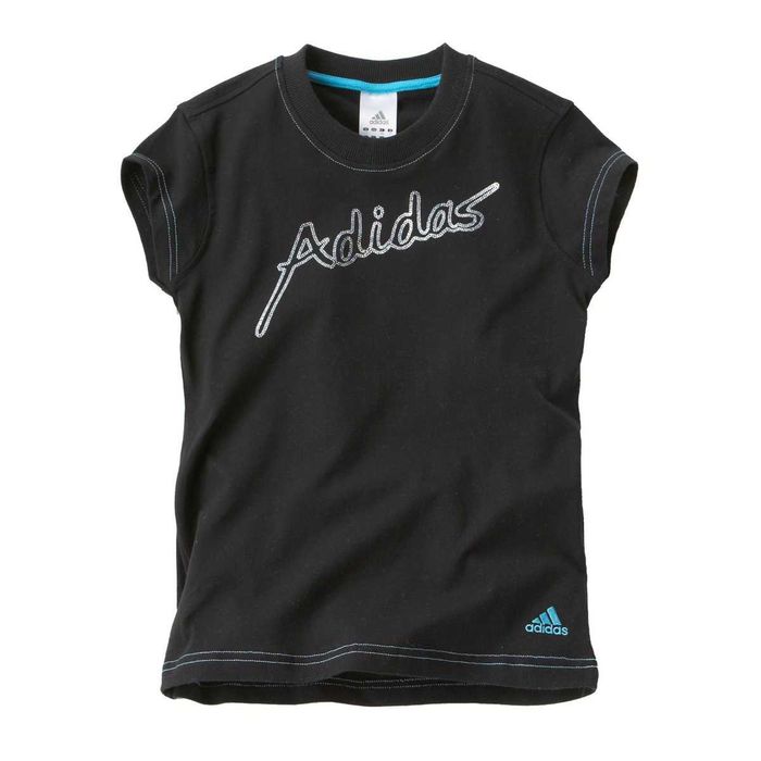 Adidas нова оригинална тениска с блестящ надпис