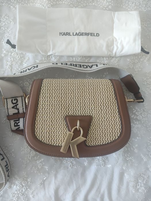 Чанта от естествена кожа Karl Lagerfeld