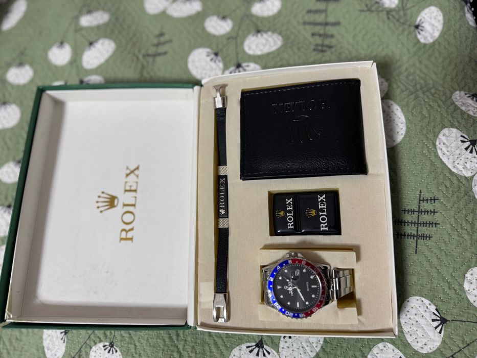 Набор Rolex: часы + браслет + визитница + запонки