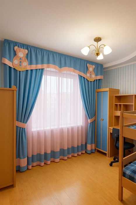 Шторы детские с ламбрикеном, 2,5 высота