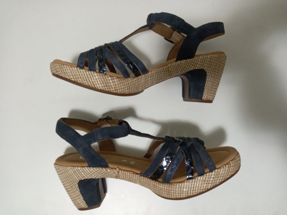 Sandale noi, piele, Gabor, 39,5-40 (UK 6 1/2 G)