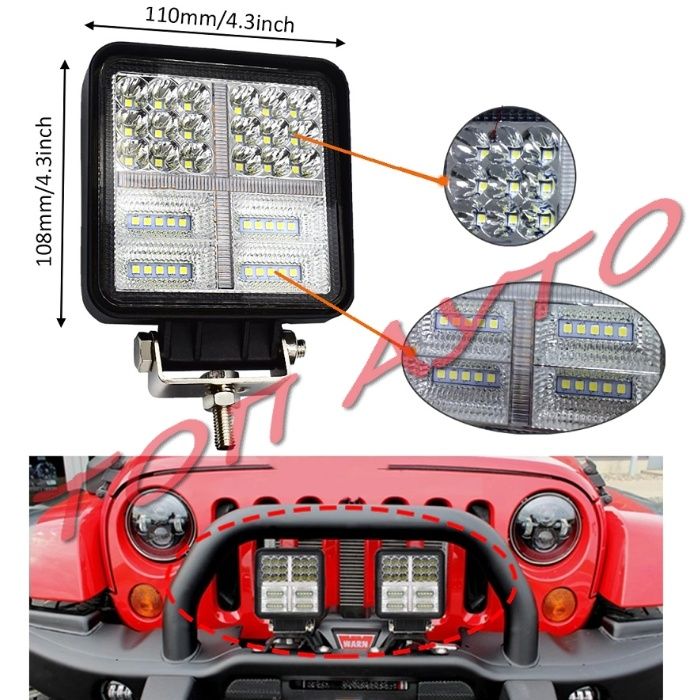 ЛЕД Диодни Халогени 12/24V Мощни Кола Джип Мотор Бус Лодка Камион