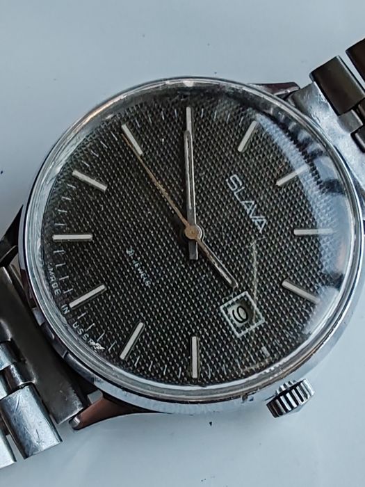 Ceas Slava Calendar Mecanic 36 mm Funcționează excelent!