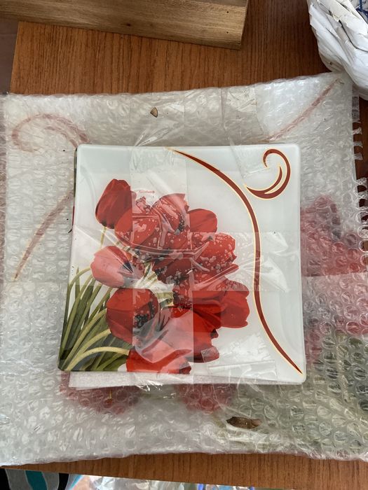 Набор тарелок, гусь хрустальный