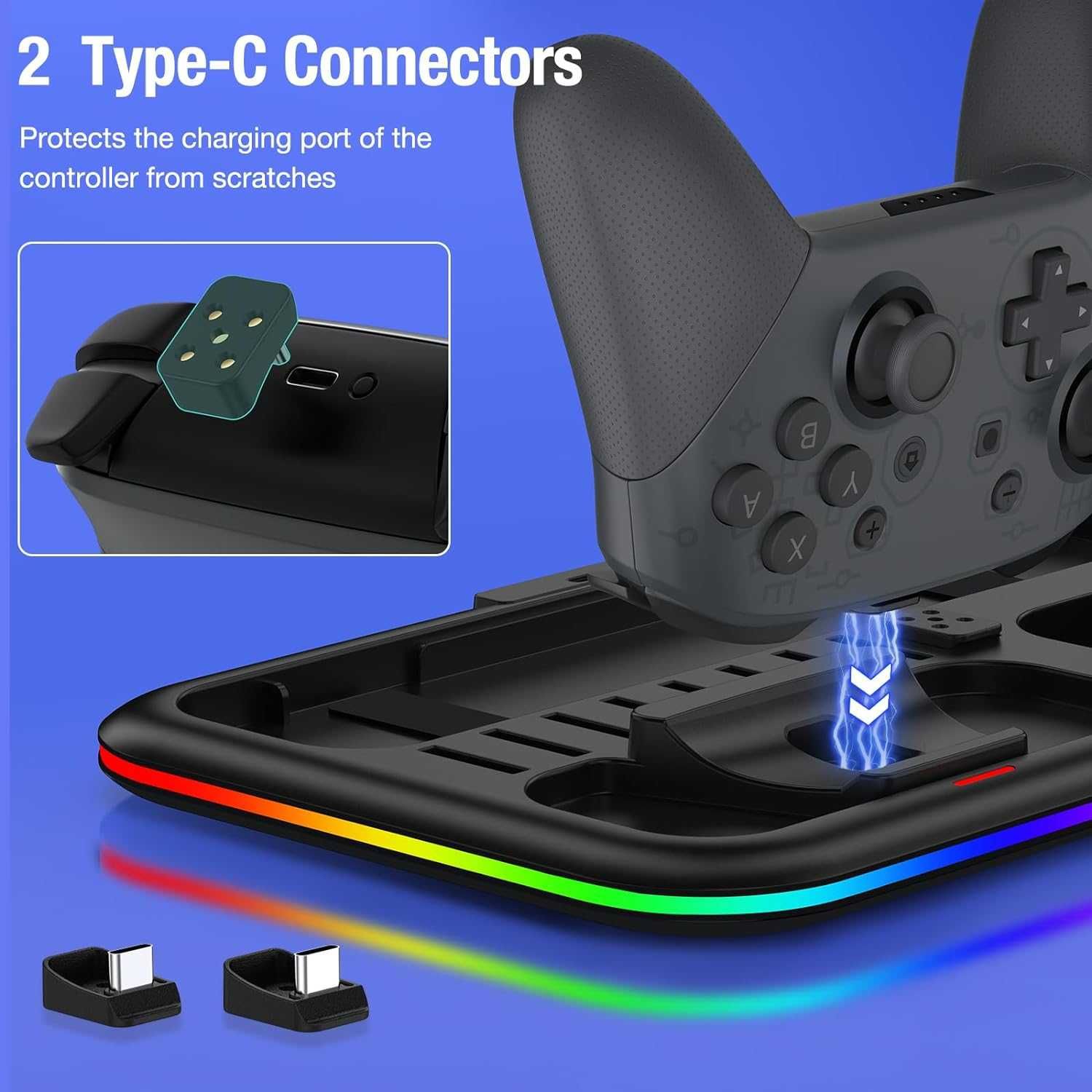 Dock Adaptor încărcare RGB NintendoSwitch/Lite/OLED,Switch Pro Joycons