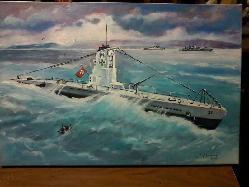 vand tablou ulei submarin U-boot german