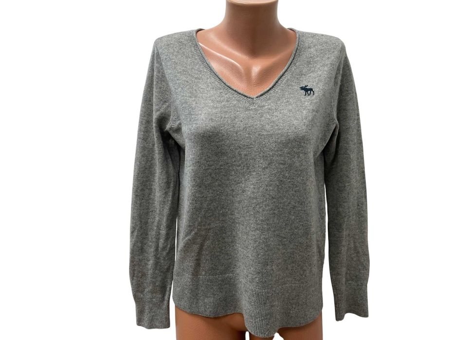 Abercrombie & Fitch размер L дамскикашмирен пуловер 100% КАШМИР сив