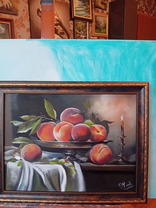 картина "Персики" 38х48, масло, платно