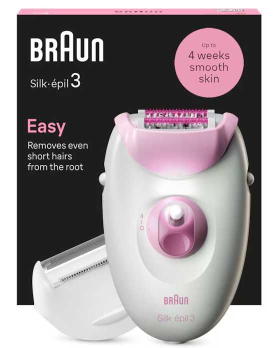 Епилатор Braun Silk-epil 3 3-031, MicroGrip, Smart Light, 20 пинсети