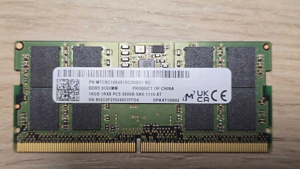 Memorie RAM laptop Micron 16 Gb DDR5 5600MHz